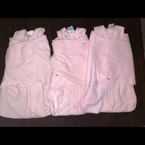 Pink NB Halo Fleece Sleepsacks- Set of 3